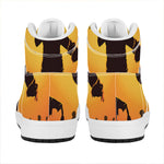 Halloween Walking Zombie Print High Top Leather Sneakers