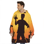 Halloween Walking Zombie Print Hoodie Blanket