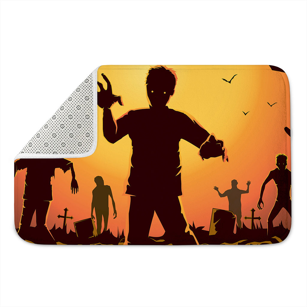 Halloween Walking Zombie Print Indoor Door Mat