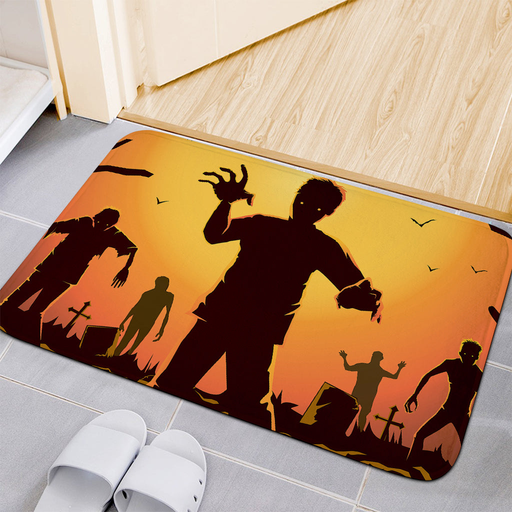 Halloween Walking Zombie Print Indoor Door Mat