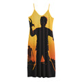 Halloween Walking Zombie Print Jersey Midi Cami Dress