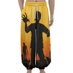 Halloween Walking Zombie Print Lantern Pants