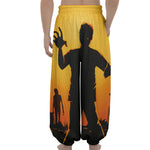 Halloween Walking Zombie Print Lantern Pants