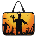 Halloween Walking Zombie Print Laptop Sleeve With Handle