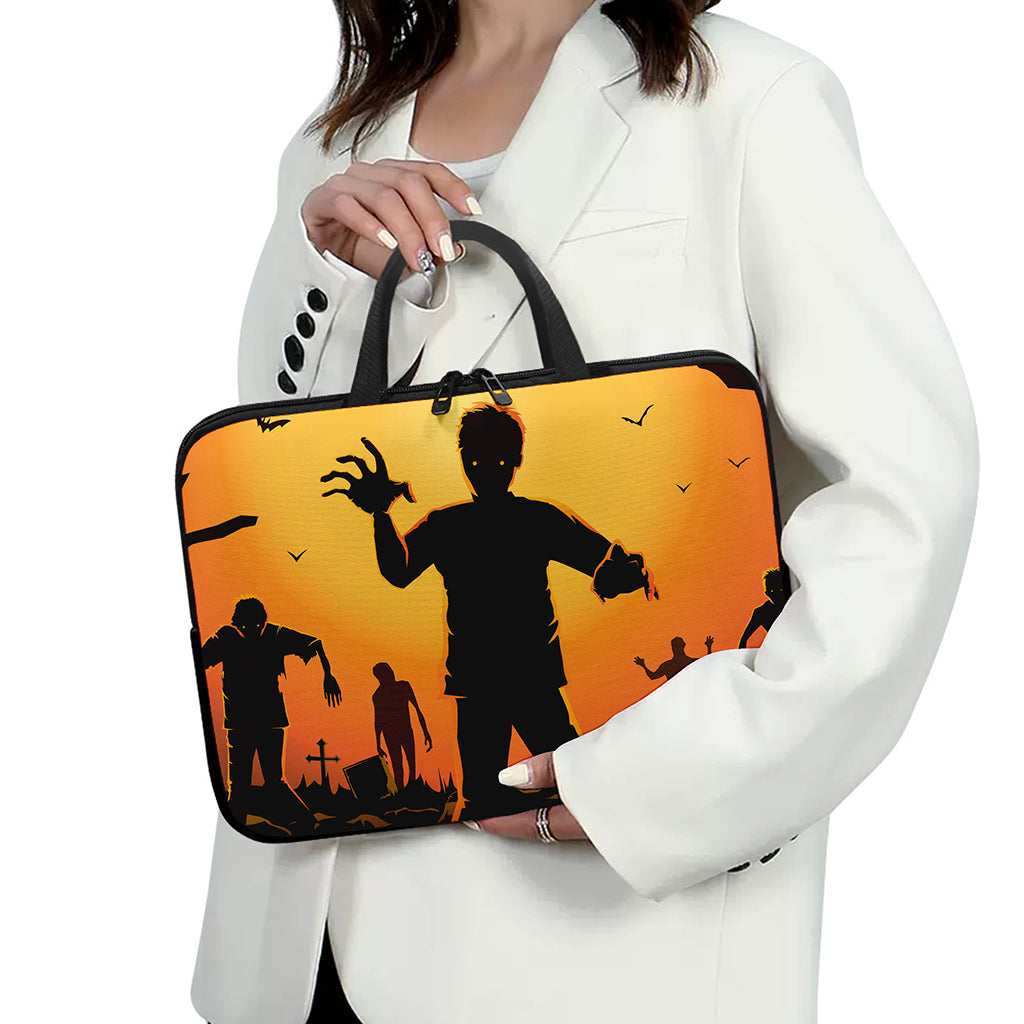 Halloween Walking Zombie Print Laptop Sleeve With Handle