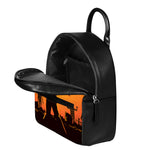 Halloween Walking Zombie Print Leather Backpack