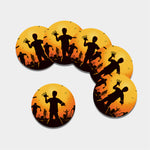 Halloween Walking Zombie Print Leather Coaster Set
