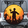 Halloween Walking Zombie Print Leather Spare Tire Cover