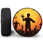 Halloween Walking Zombie Print Leather Spare Tire Cover