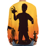 Halloween Walking Zombie Print Long Sleeve Baseball Jersey