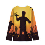 Halloween Walking Zombie Print Long Sleeve Short Coat