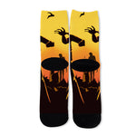 Halloween Walking Zombie Print Long Socks
