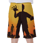 Halloween Walking Zombie Print Men's Beach Shorts
