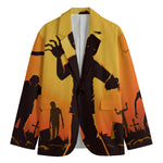 Halloween Walking Zombie Print Men's Blazer