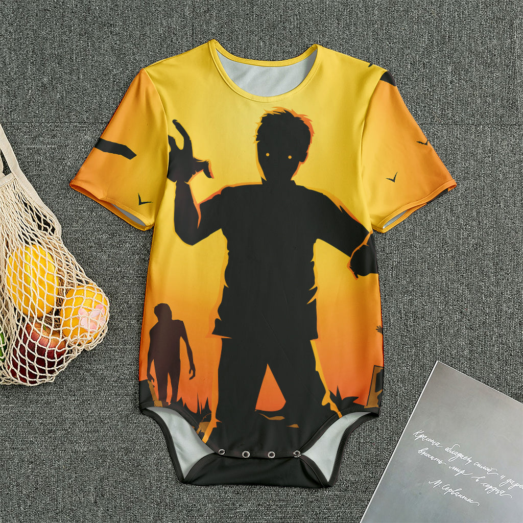 Halloween Walking Zombie Print Men's Bodysuit