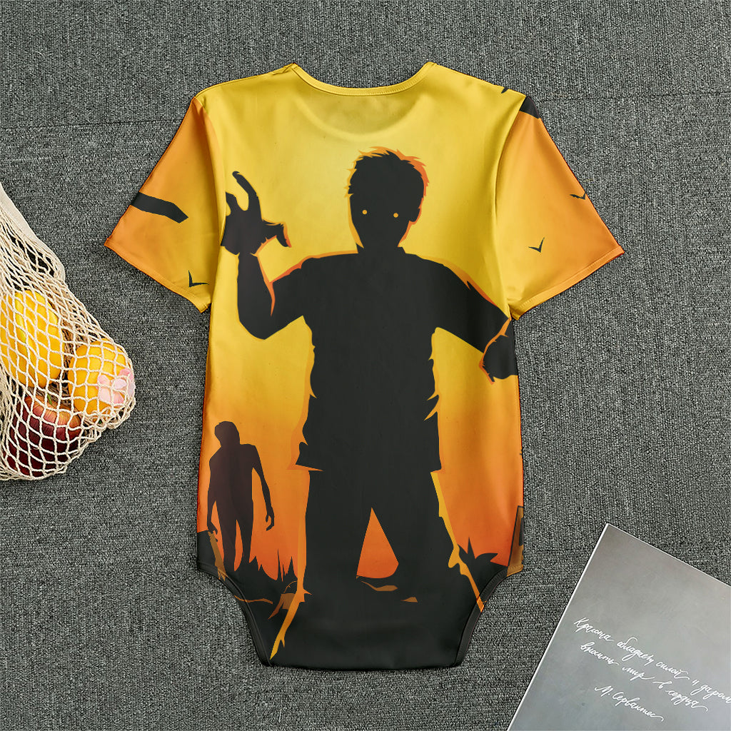 Halloween Walking Zombie Print Men's Bodysuit