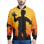 Halloween Walking Zombie Print Men's Bomber Jacket