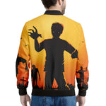 Halloween Walking Zombie Print Men's Bomber Jacket