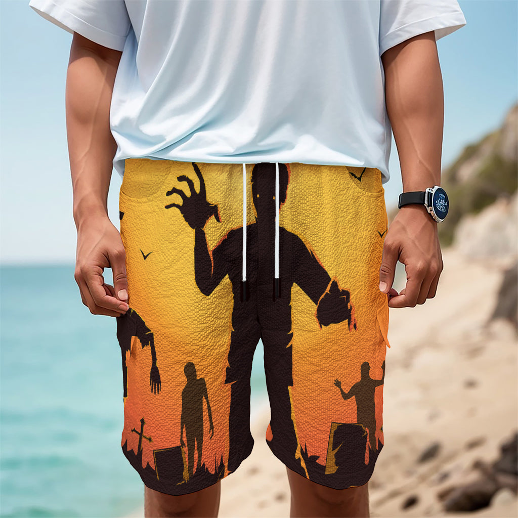 Halloween Walking Zombie Print Men's Cargo Shorts