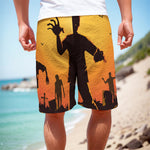 Halloween Walking Zombie Print Men's Cargo Shorts