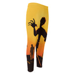 Halloween Walking Zombie Print Men's Compression Pants