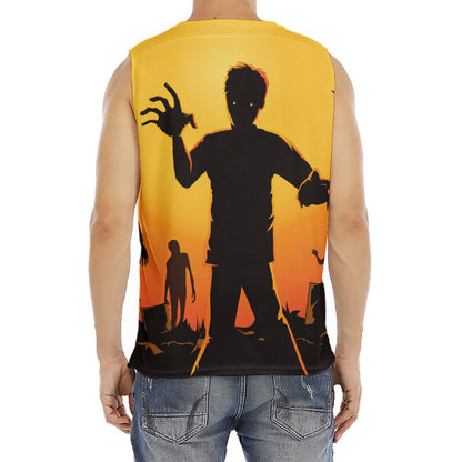 Halloween Walking Zombie Print Men's Fitness Tank Top