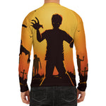 Halloween Walking Zombie Print Men's Long Sleeve Rash Guard