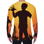 Halloween Walking Zombie Print Men's Long Sleeve T-Shirt