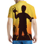 Halloween Walking Zombie Print Men's Polo Shirt