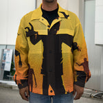 Halloween Walking Zombie Print Men's Shirt Jacket