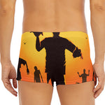Halloween Walking Zombie Print Men's Short Boxer Briefs