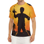 Halloween Walking Zombie Print Men's Short Sleeve Rash Guard