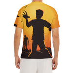 Halloween Walking Zombie Print Men's Short Sleeve Rash Guard