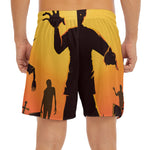 Halloween Walking Zombie Print Men's Split Running Shorts
