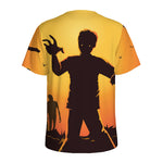 Halloween Walking Zombie Print Men's Sports T-Shirt