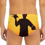 Halloween Walking Zombie Print Men's Triangle Swim Briefs