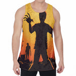 Halloween Walking Zombie Print Men's Velvet Tank Top