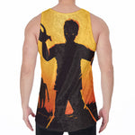 Halloween Walking Zombie Print Men's Velvet Tank Top