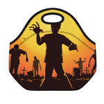 Halloween Walking Zombie Print Neoprene Lunch Bag