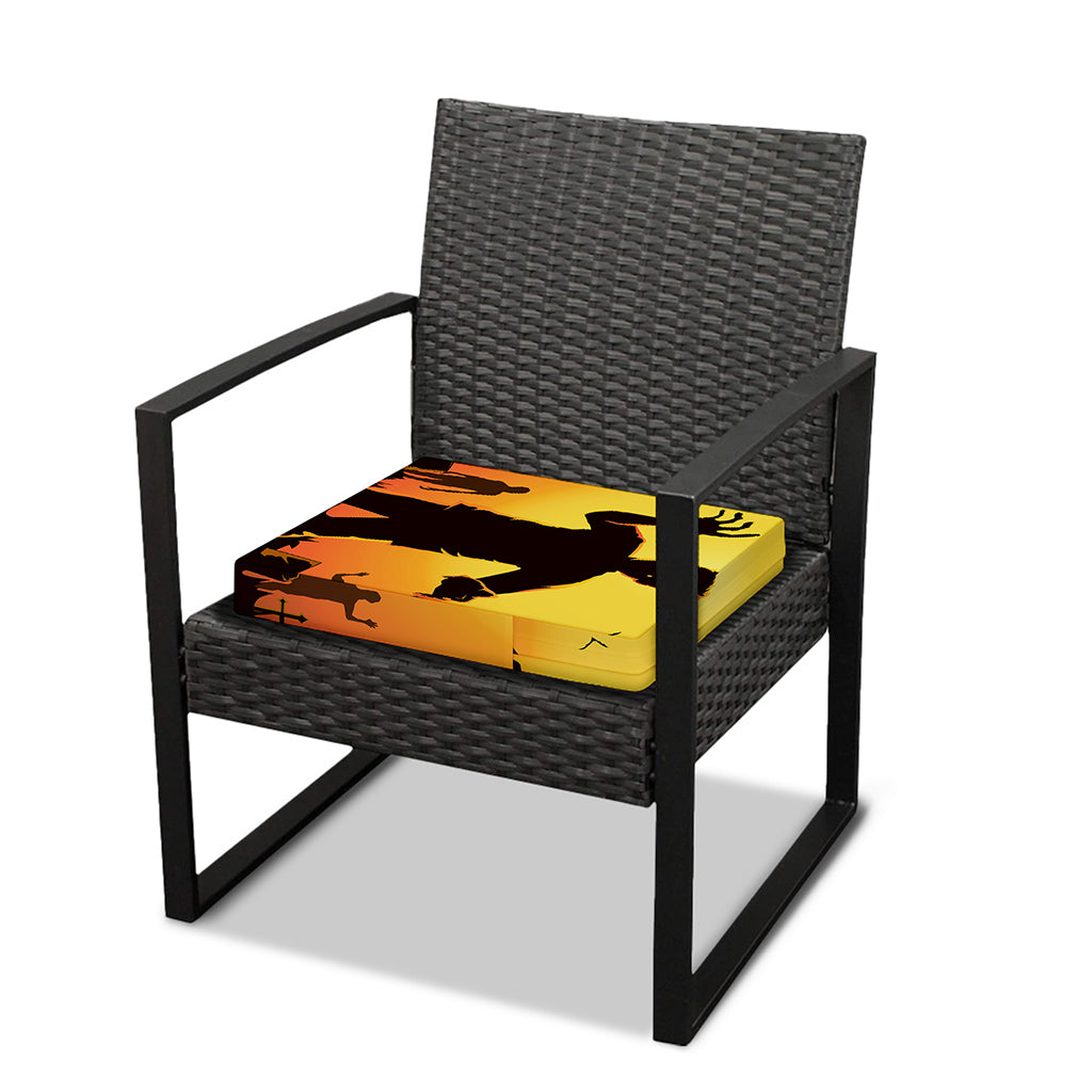 Halloween Walking Zombie Print Outdoor Seat Cushion Cover