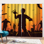 Halloween Walking Zombie Print Pencil Pleat Curtains