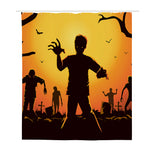 Halloween Walking Zombie Print Polyester Shower Curtain