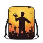 Halloween Walking Zombie Print Rectangular Crossbody Bag