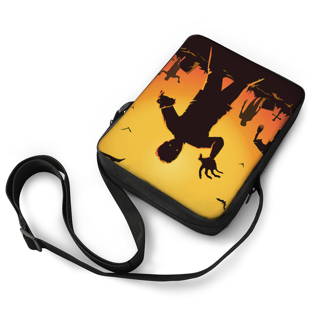 Halloween Walking Zombie Print Rectangular Crossbody Bag