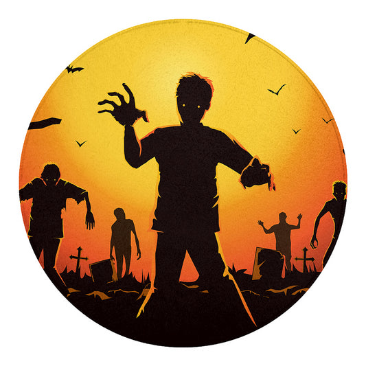 Halloween Walking Zombie Print Round Blanket