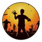Halloween Walking Zombie Print Round Floor Mat