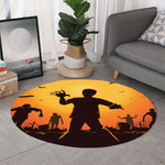Halloween Walking Zombie Print Round Rug