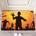 Halloween Walking Zombie Print Rubber Doormat