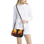 Halloween Walking Zombie Print Saddle Bag