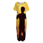 Halloween Walking Zombie Print Short Sleeve Long Nightdress